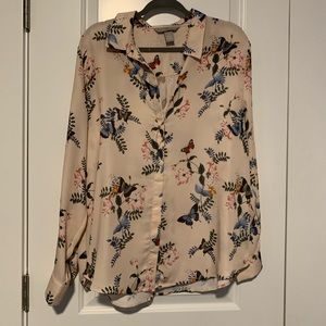 Women’s H&M size 14 pink long sleeve blouse